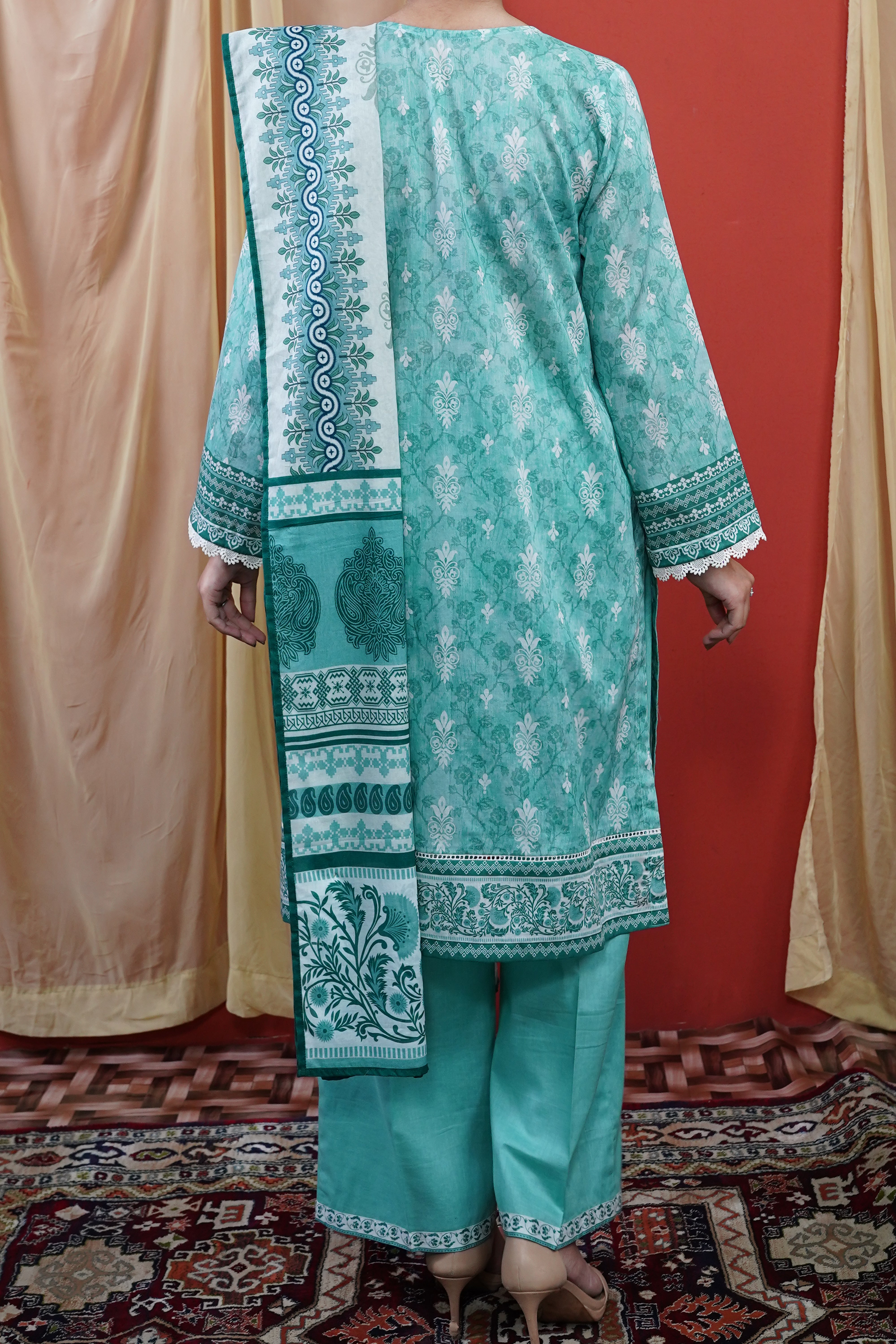 NUSL3243 Printed Lawn Suit - Unstitched 3Pc