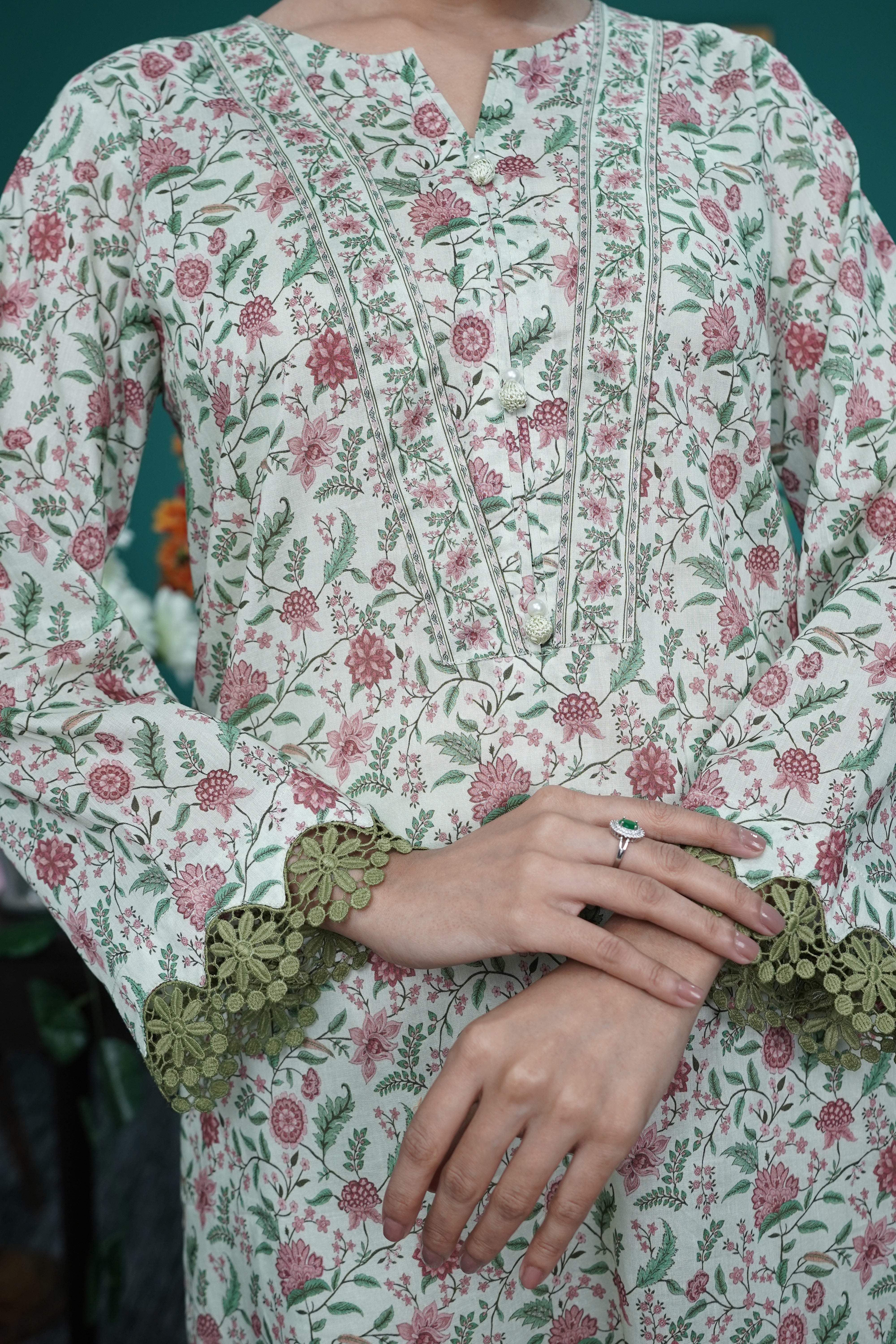 NUSL3232 Printed Lawn Suit - Unstitched 3Pc
