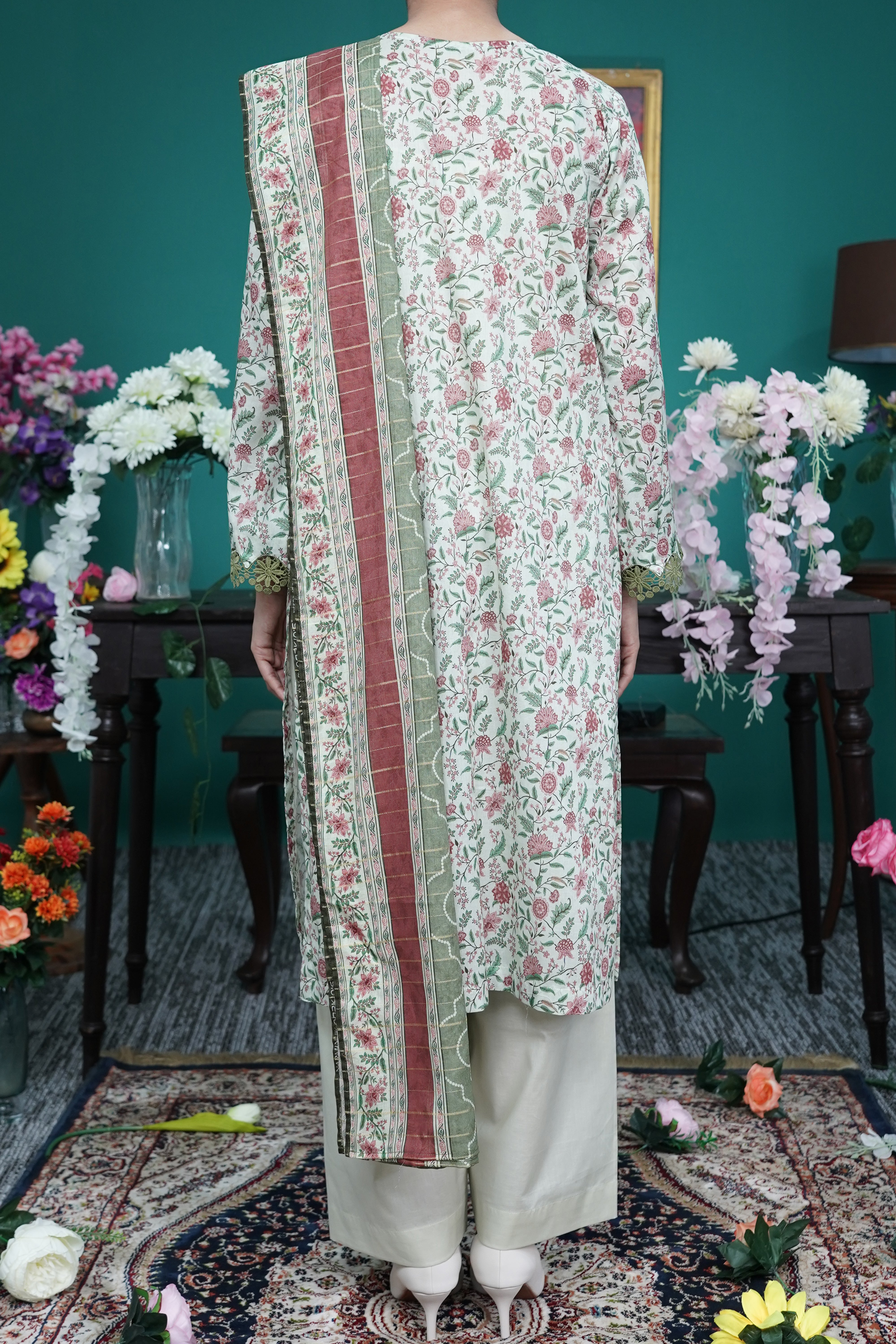 NUSL3232 Printed Lawn Suit - Unstitched 3Pc