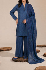Unstitched 3Pc Printed Lawn Suit - NUSLW3102