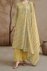 Unstitched 3Pc Printed Lawn Suit - NUSLW3101