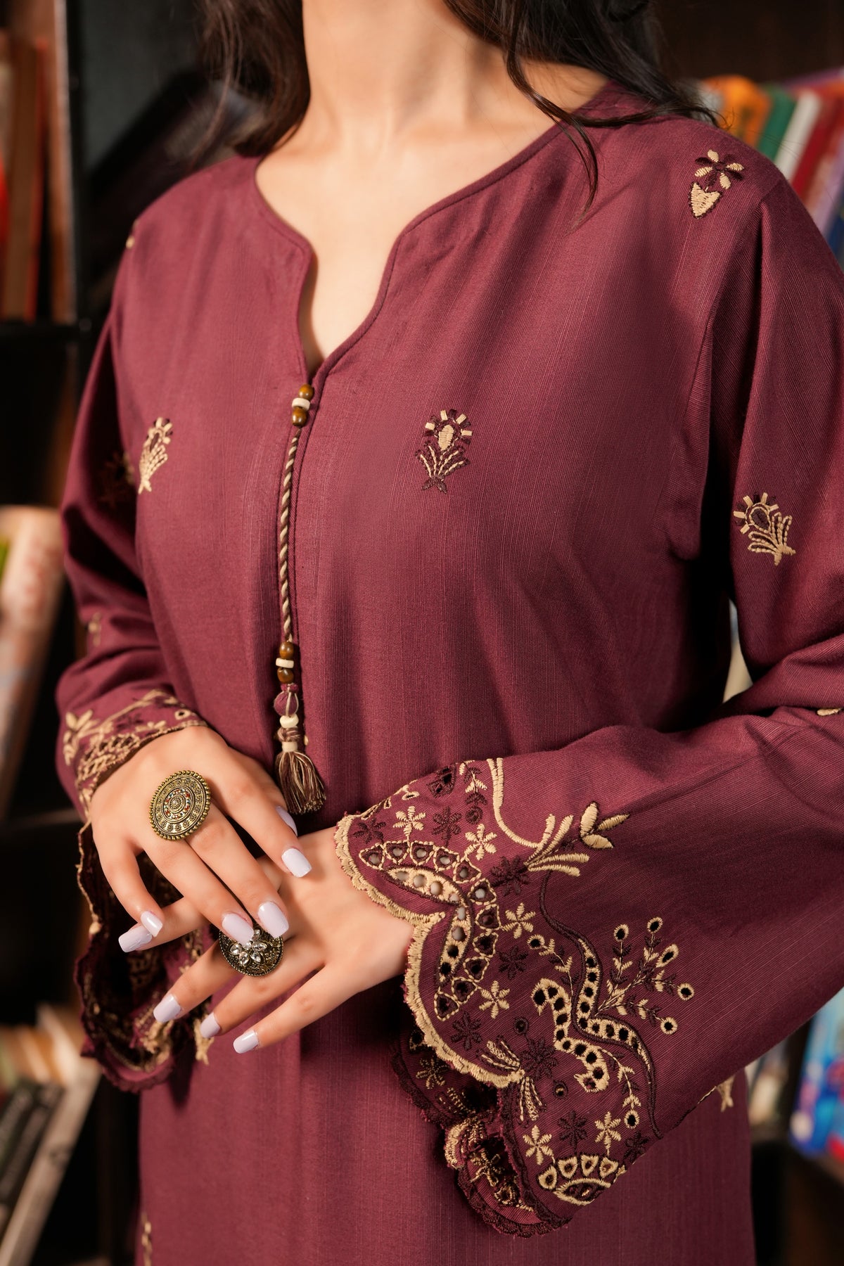 Stitched 2Pc - Embroidered Khaddar - NUWKDS2003