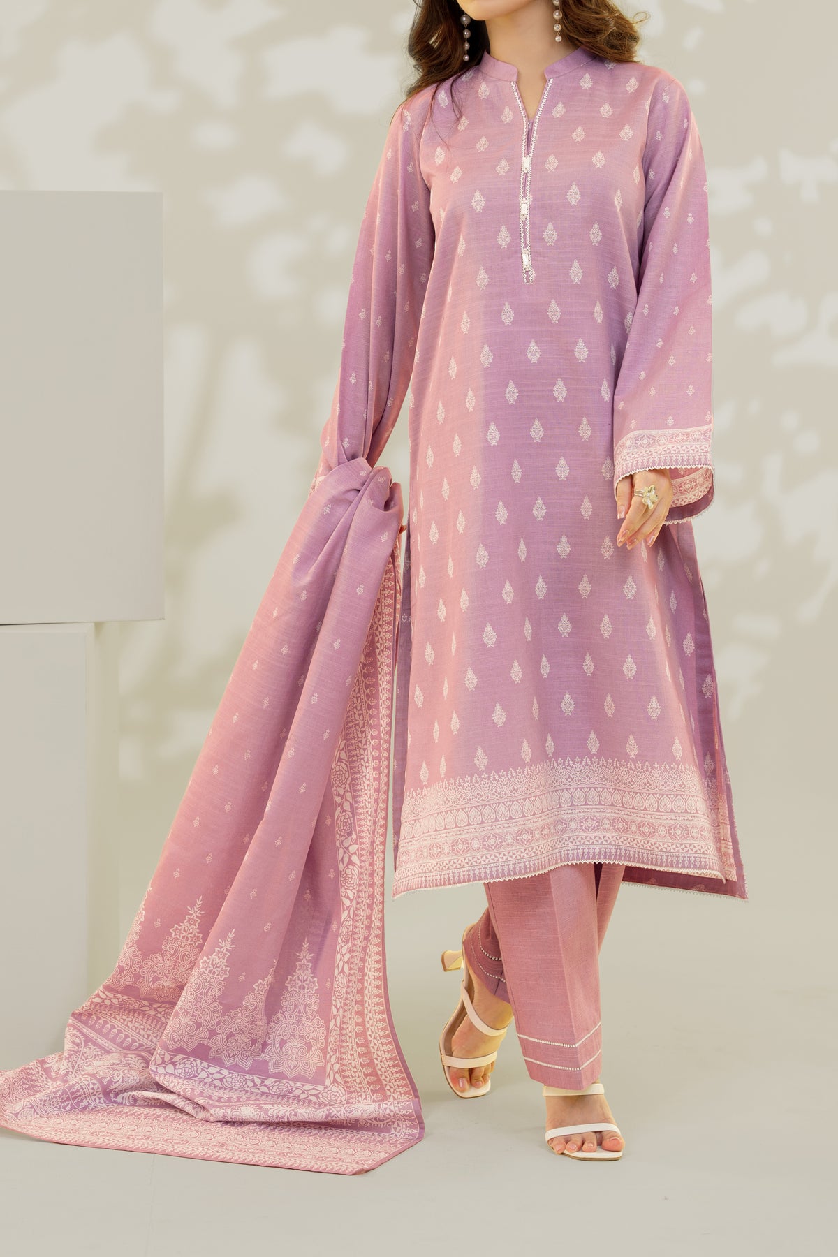 Stitched 3Pc - Printed Khaddar - NPWKDP3009