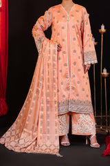 NUSJ3292 Jacquard Lawn Suit - Unstitched 3Pc