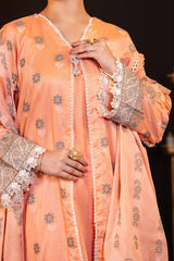 NUSJ3292 Jacquard Lawn Suit - Unstitched 3Pc