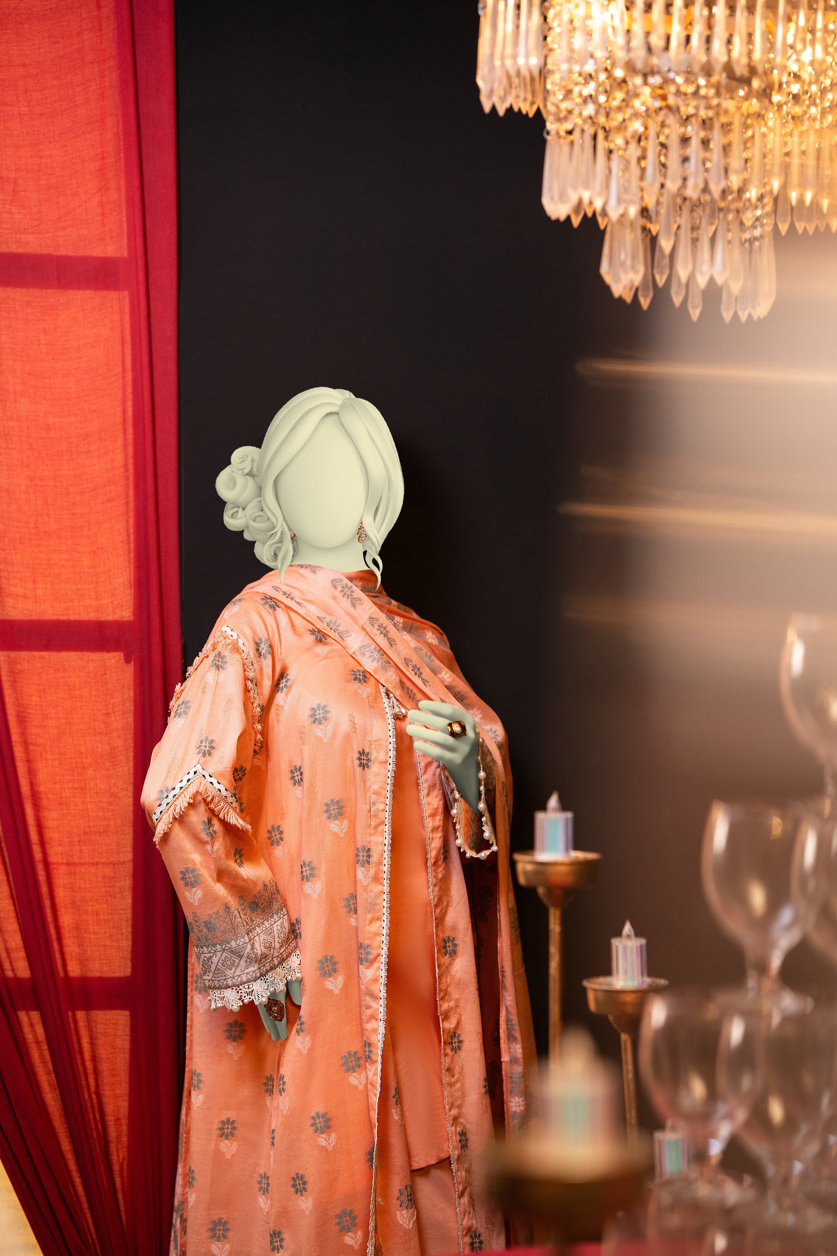 NUSJ3292 Jacquard Lawn Suit - Unstitched 3Pc