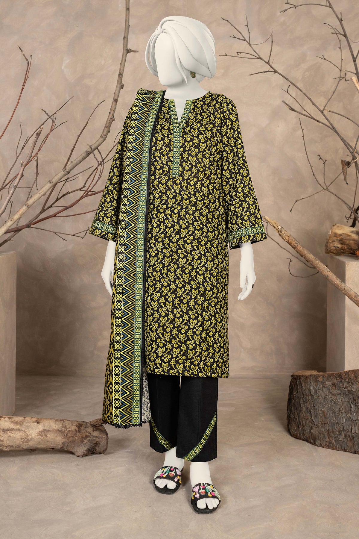 NPWK3021 - Printed Khaddar (Stitched 3Pc)