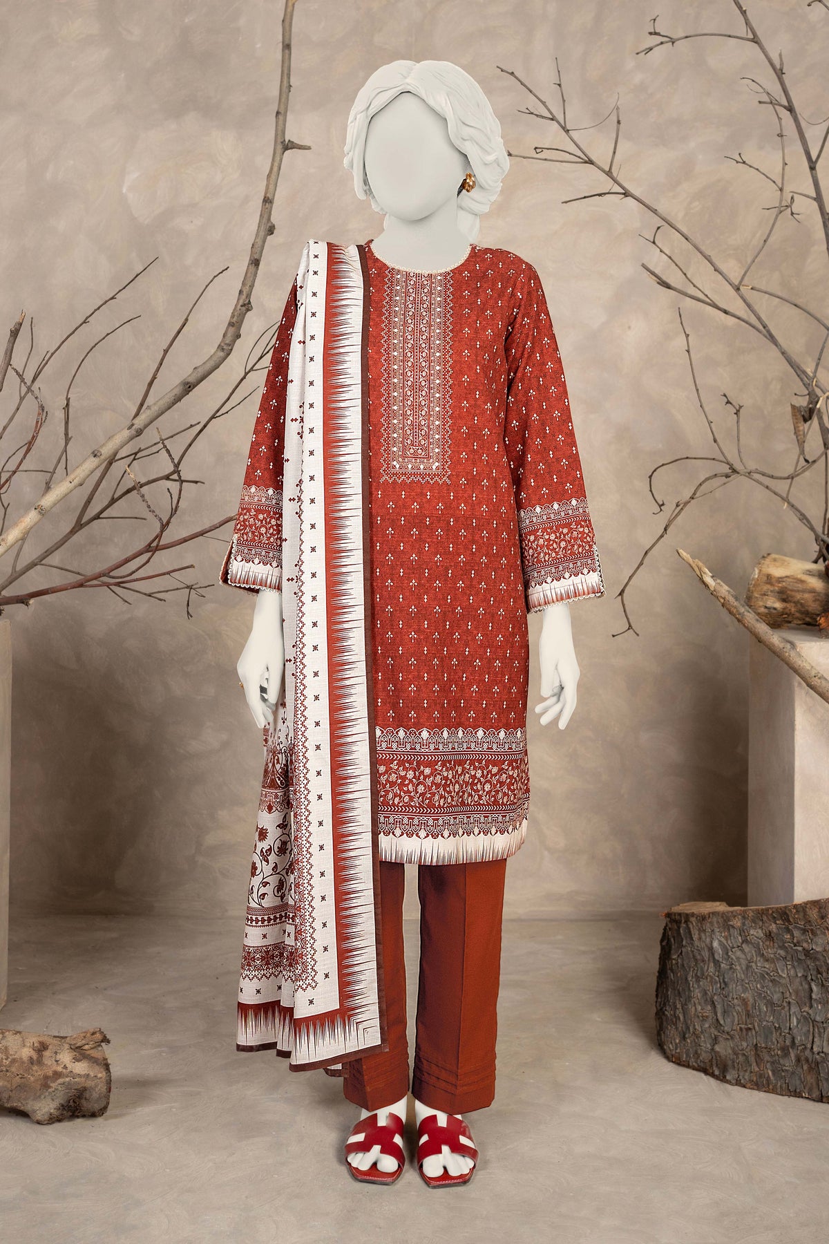 NUW3065 Digital Printed Khaddar Suit - 3 Piece