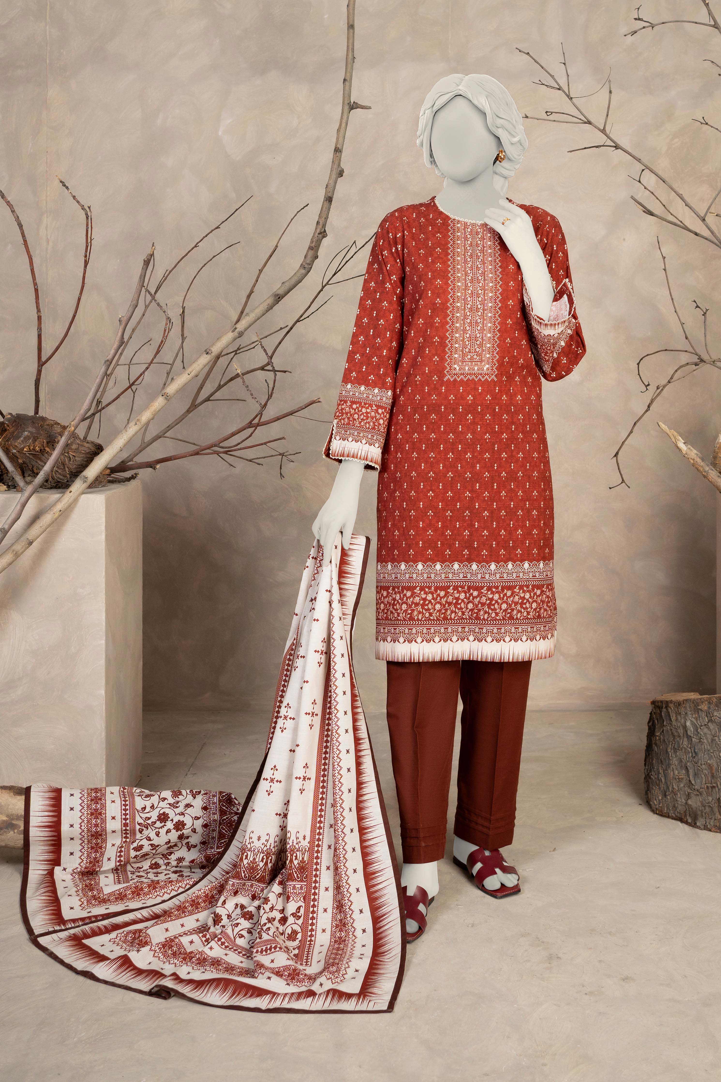 NUW3065 Digital Printed Khaddar Suit - 3 Piece