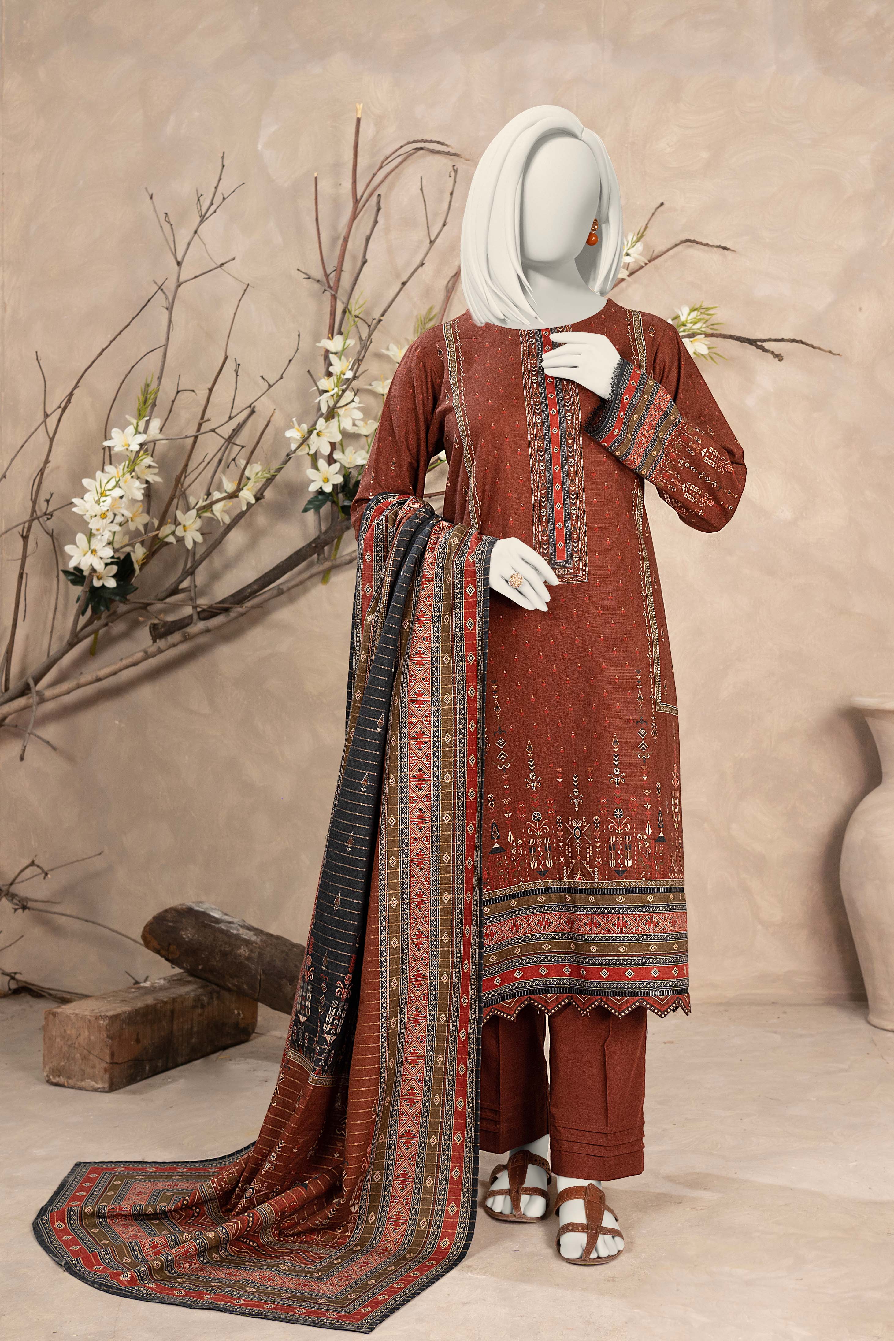 NPWK3033 - Printed Khaddar (Stitched 3Pc)