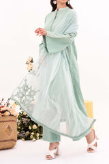 Dewy - NPSJ3148 Embroidered Cotton Jacquard Suit ( Stitched 3 Pc)