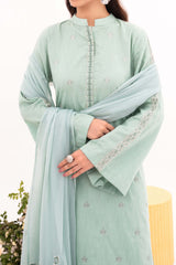 Dewy - NPSJ3148 Embroidered Cotton Jacquard Suit ( Stitched 3 Pc)