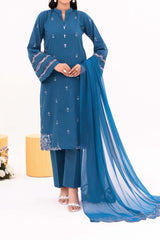 Lagoon - NPSJ3145 Embroidered Cotton Jacquard Suit ( Stitched 3 Pc)