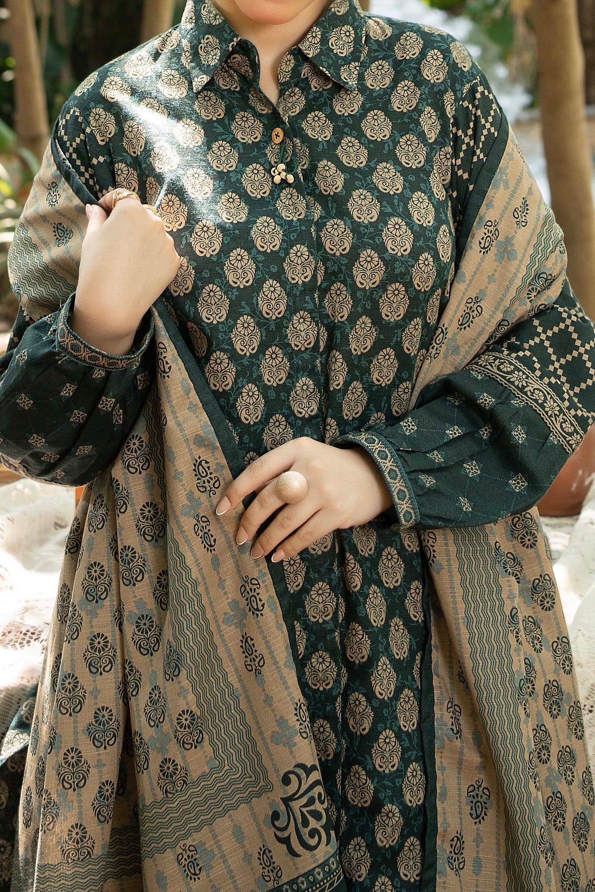 NUW3086 Digital Printed Khaddar Suit - 3 Piece