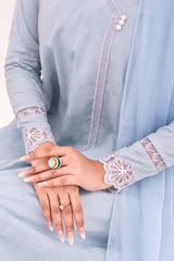 Halo - NPSJ3147 Embroidered Cotton Jacquard Suit ( Stitched 3 Pc)