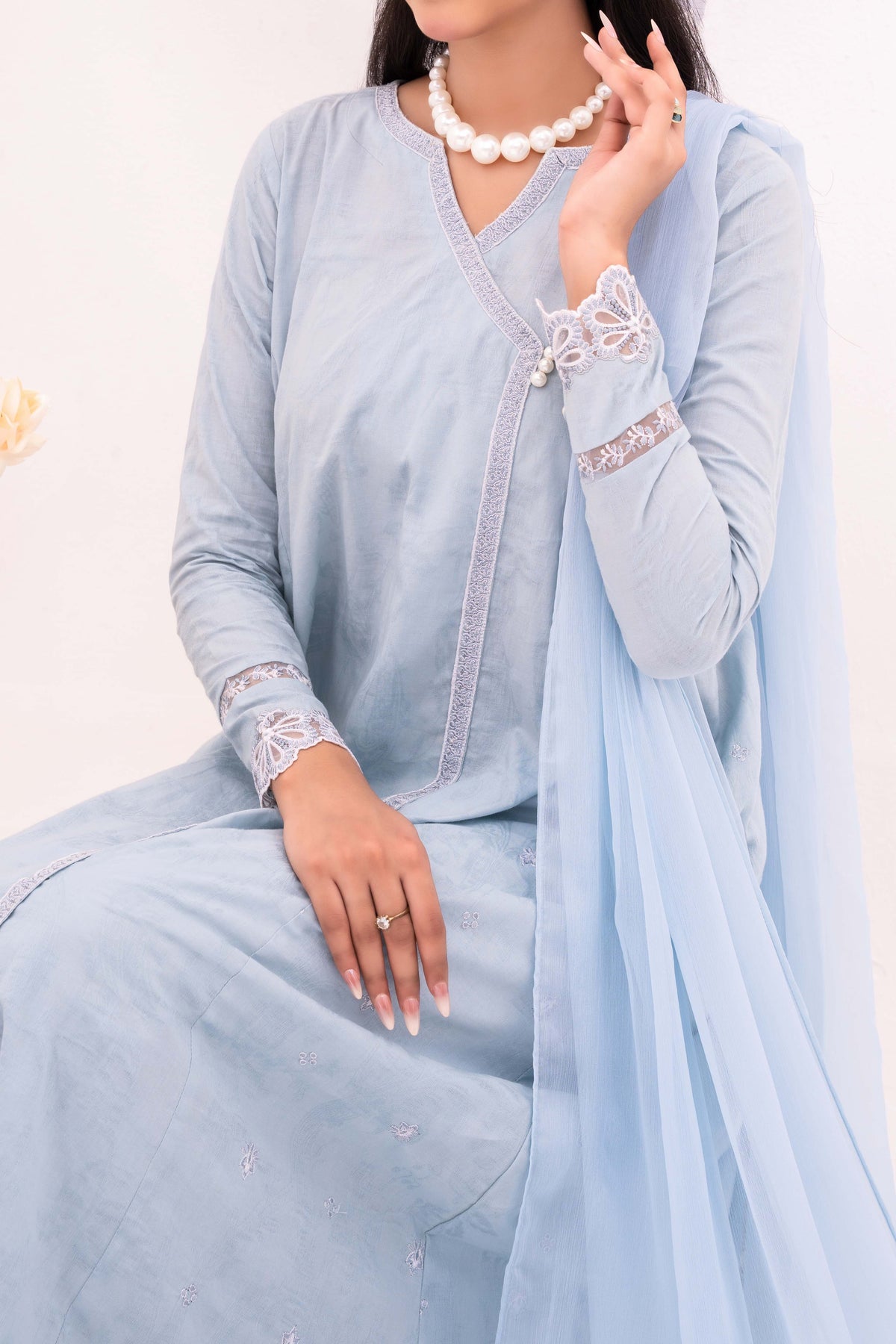 Halo - NPSJ3147 Embroidered Cotton Jacquard Suit ( Stitched 3 Pc)