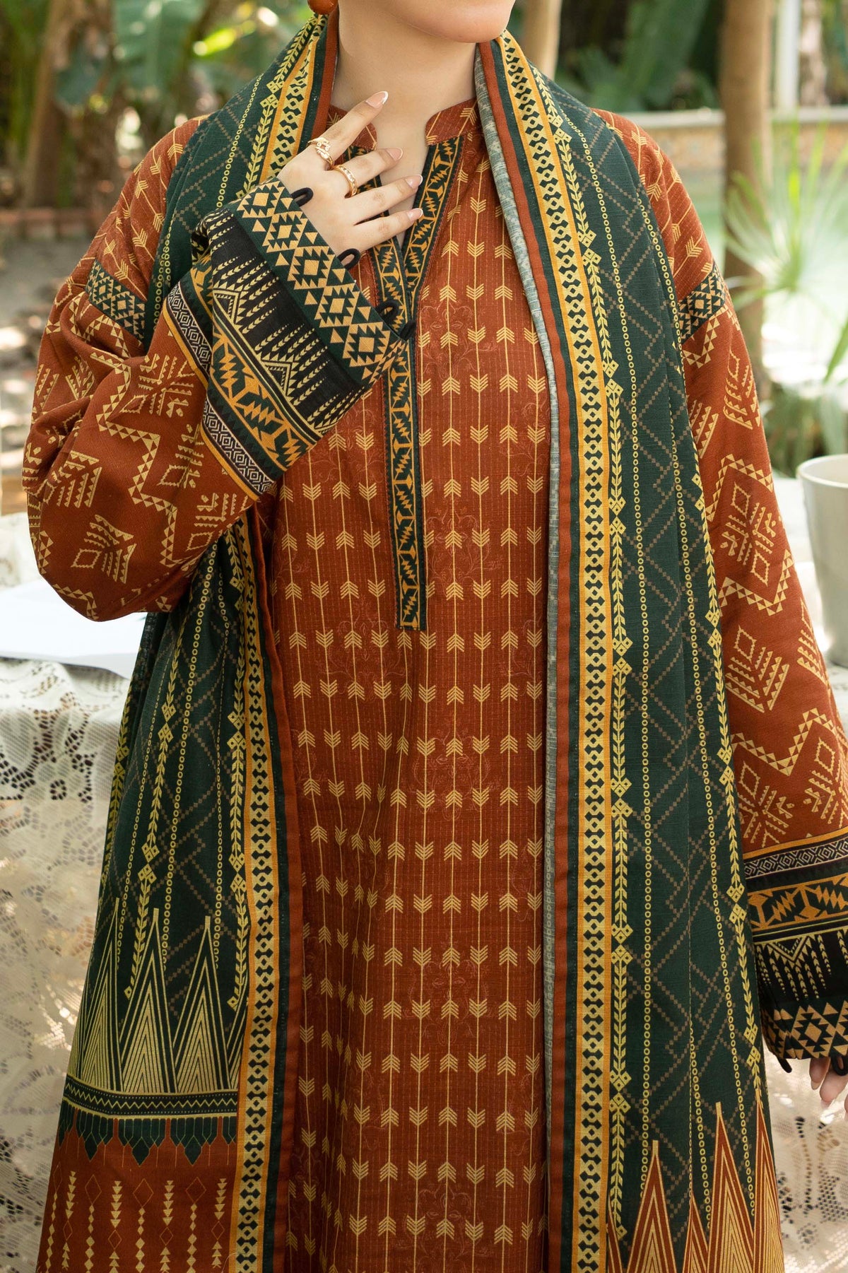 NUW3092 Digital Printed Khaddar Suit - 3 Piece