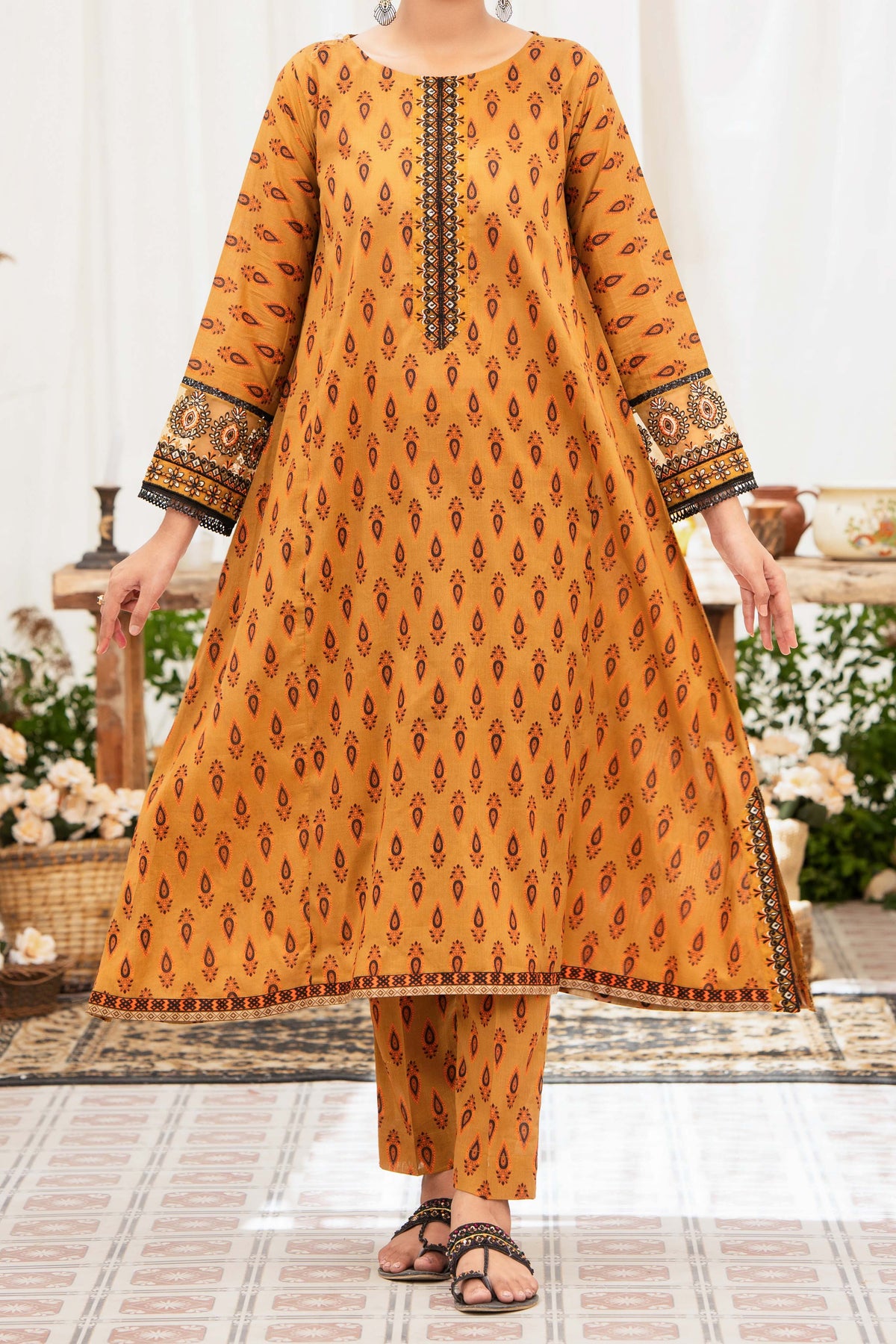 NPSE2091 Embroidered Lawn - Stitched 2 Pc