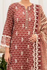 NUSE3315 Embroidered Lawn Suit - Unstitched 3Pc