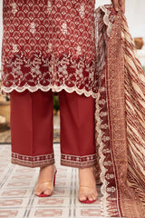 NUSE3315 Embroidered Lawn Suit - Unstitched 3Pc