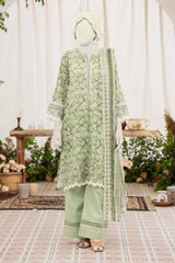 NUSE3312 Embroidered Lawn Suit - Unstitched 3Pc