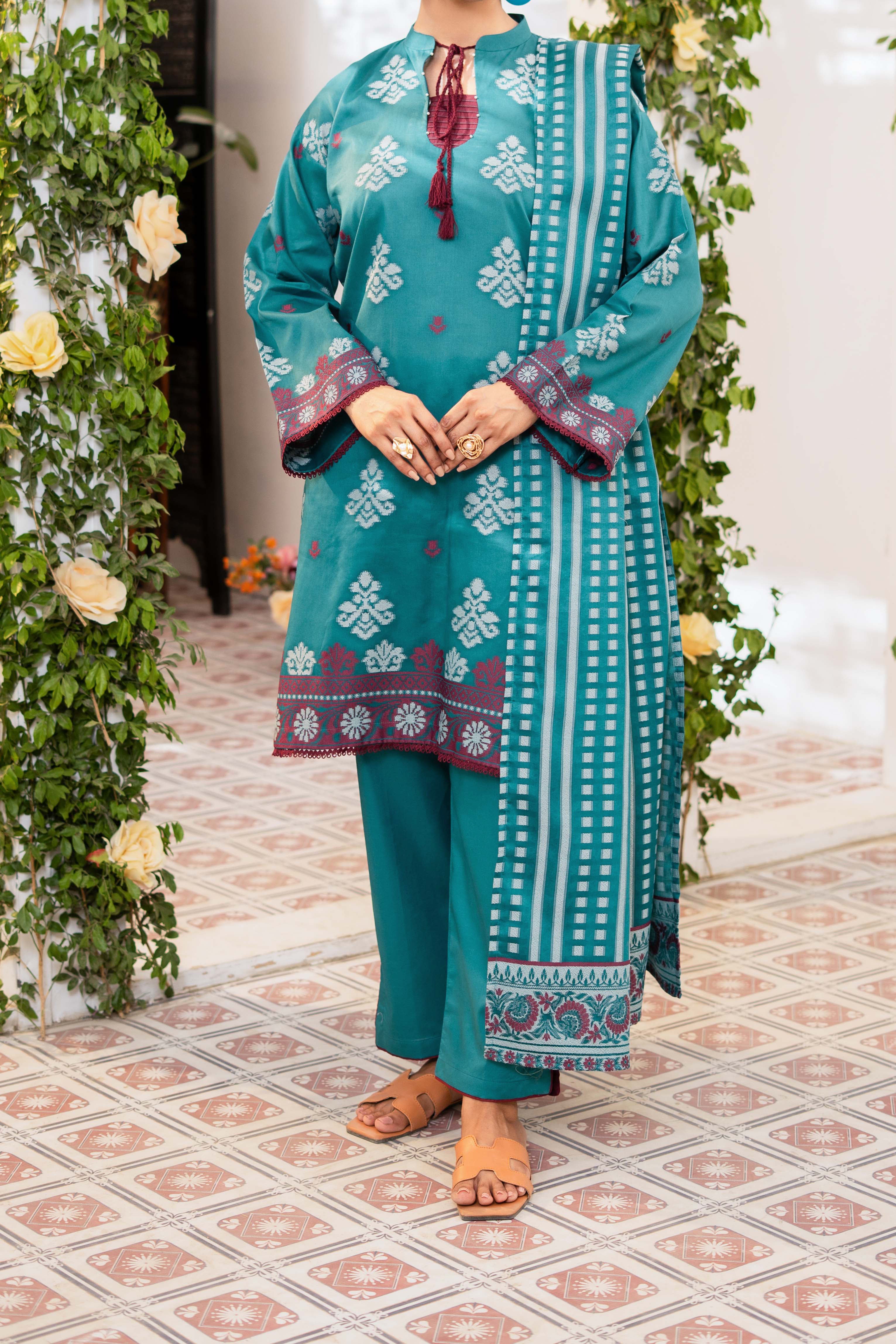 NPSJ3122 Lawn Jacquard - Stitched 3Pc