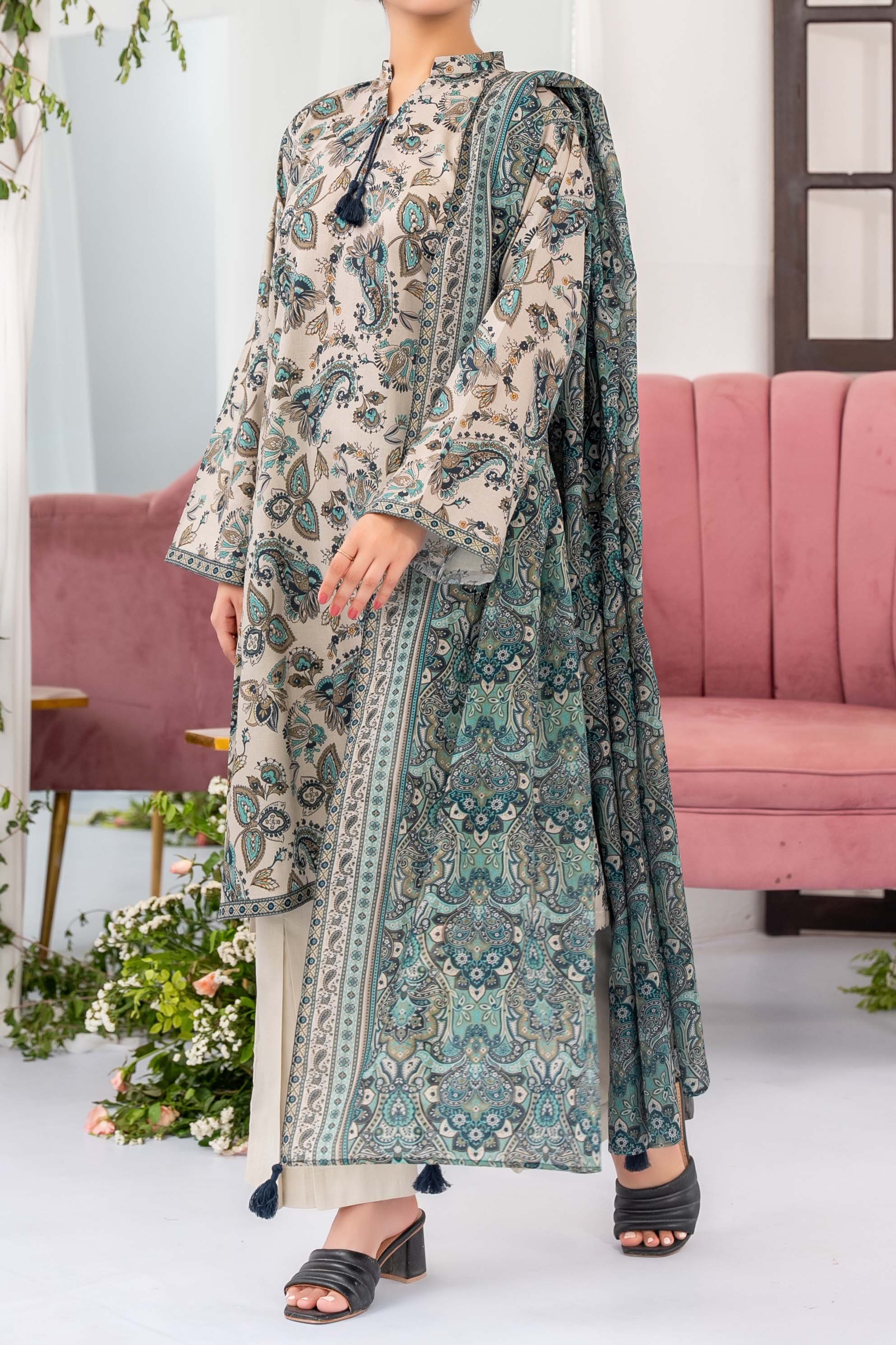 NPSL3134 Printed Lawn Suit - Stitched 3 PC