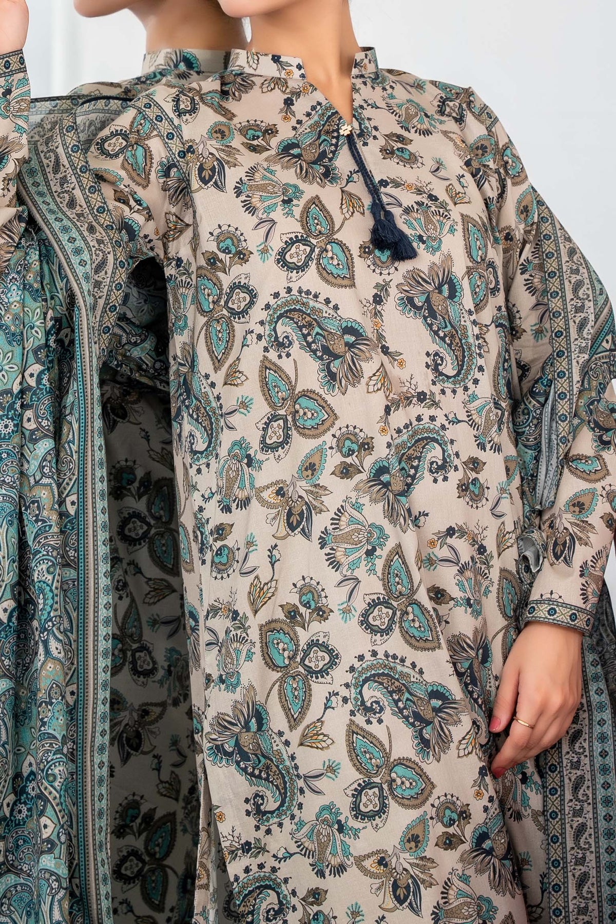 NPSL3134 Printed Lawn Suit - Stitched 3 PC