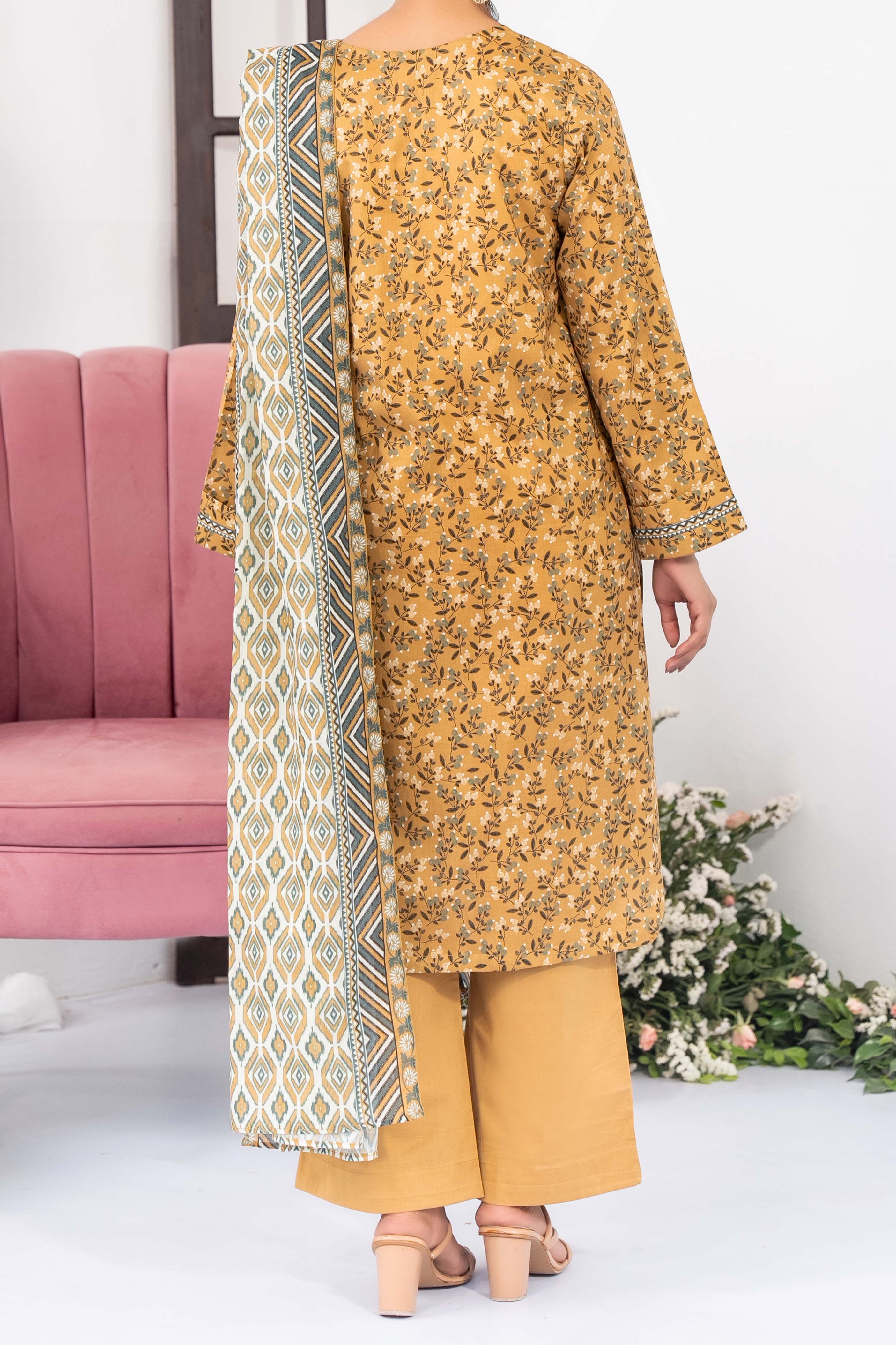 NUSL3336 Printed Lawn Suit - Unstitched 3Pc