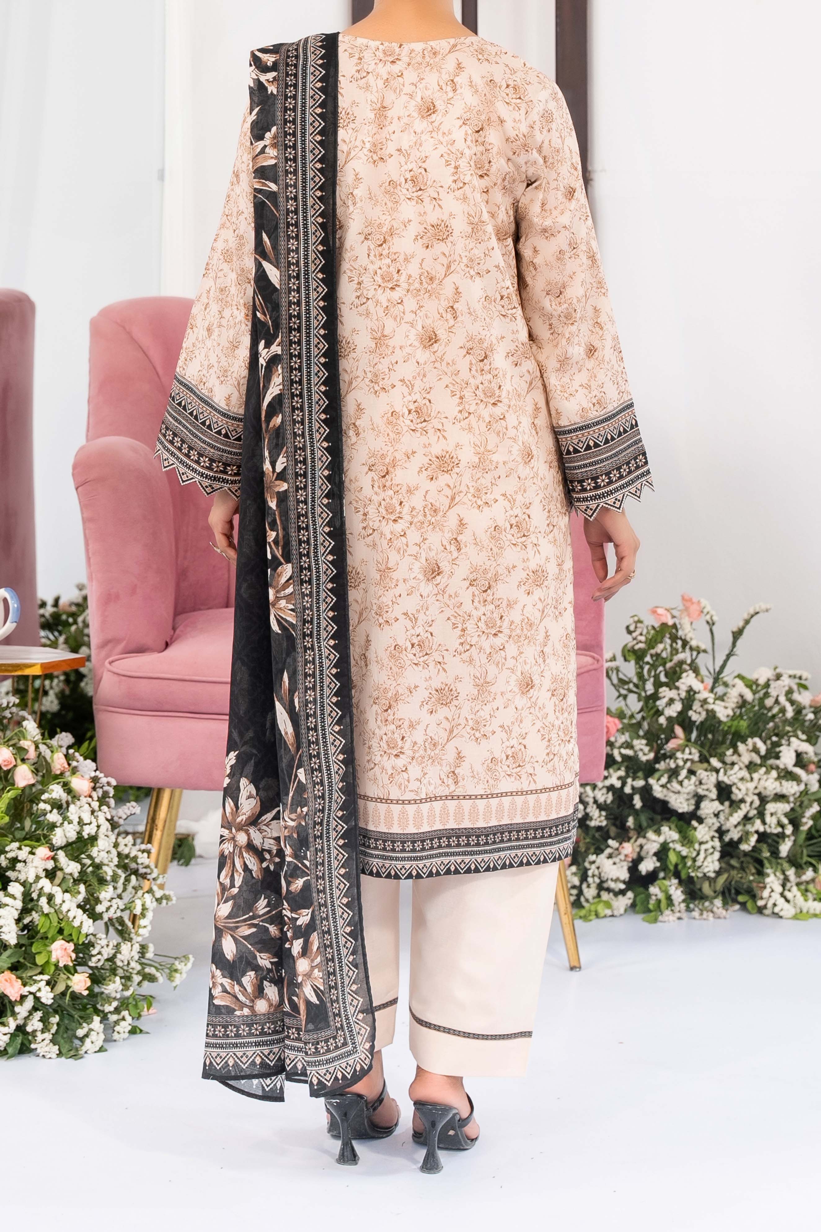 NUSL3343 Printed Lawn Suit - Unstitched 3Pc