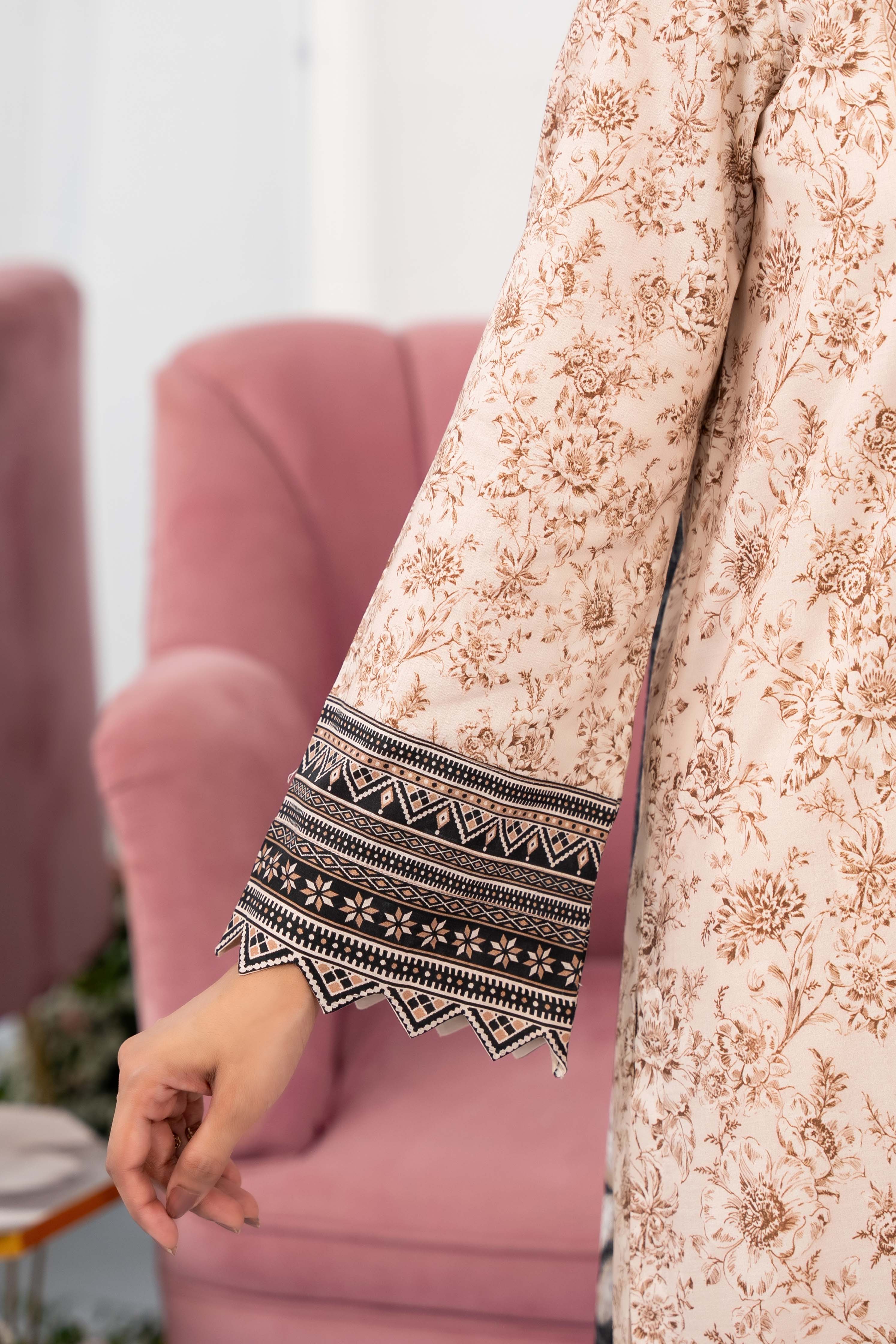 NUSL3343 Printed Lawn Suit - Unstitched 3Pc
