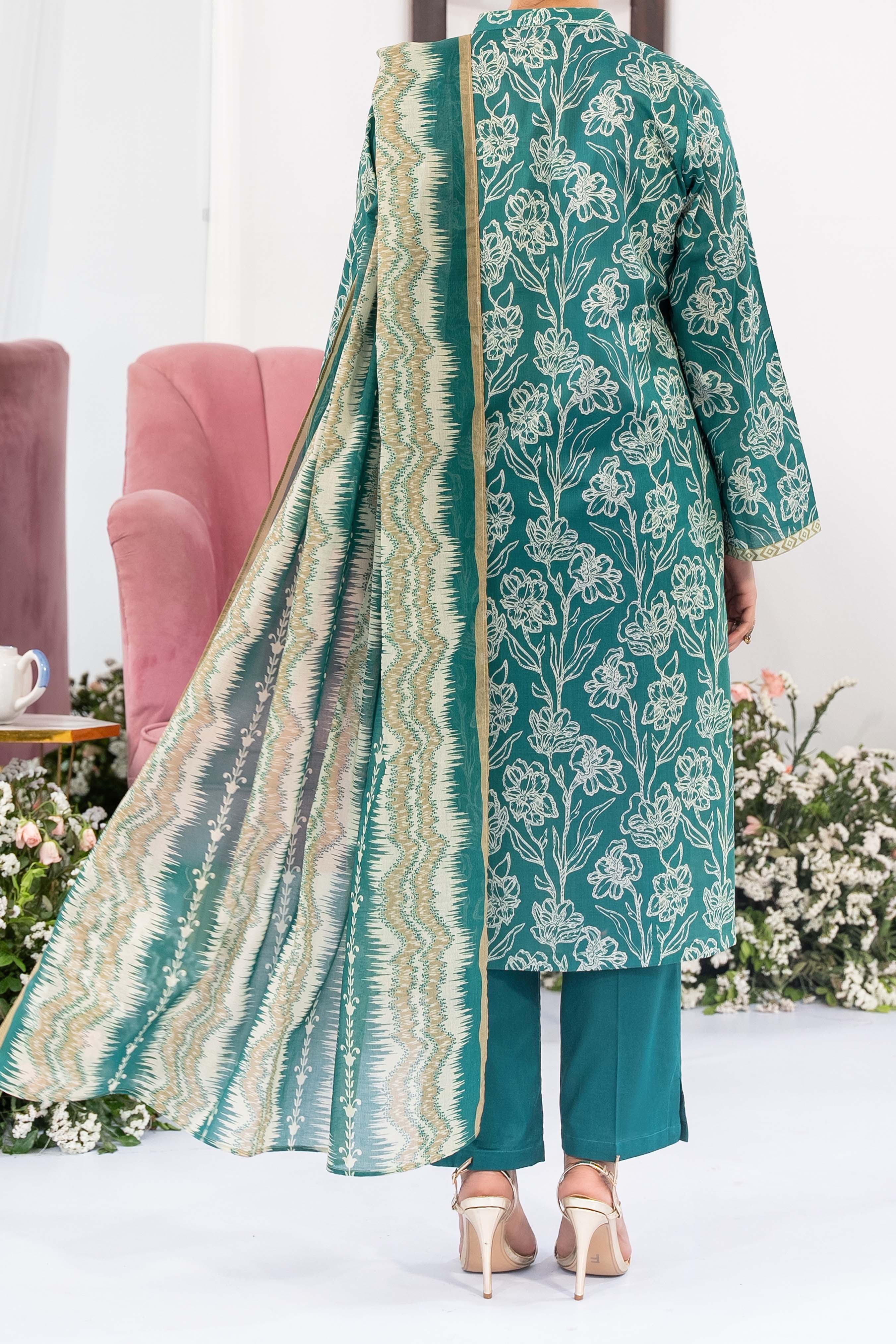 NUSL3321 Printed Lawn Suit - Unstitched 3Pc