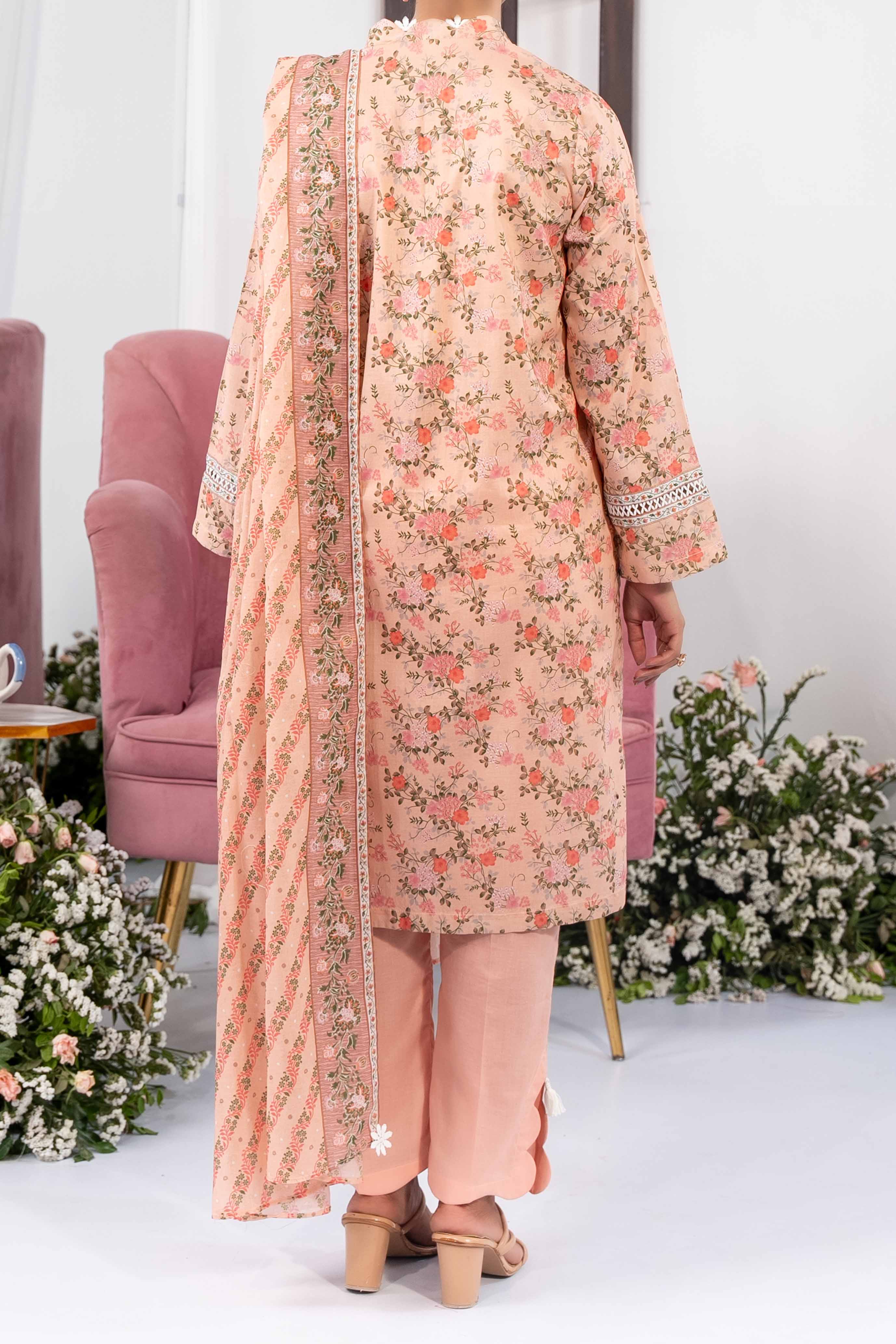 NUSL3337 Printed Lawn Suit - Unstitched 3Pc