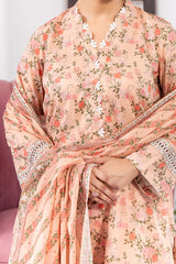 NUSL3337 Printed Lawn Suit - Unstitched 3Pc