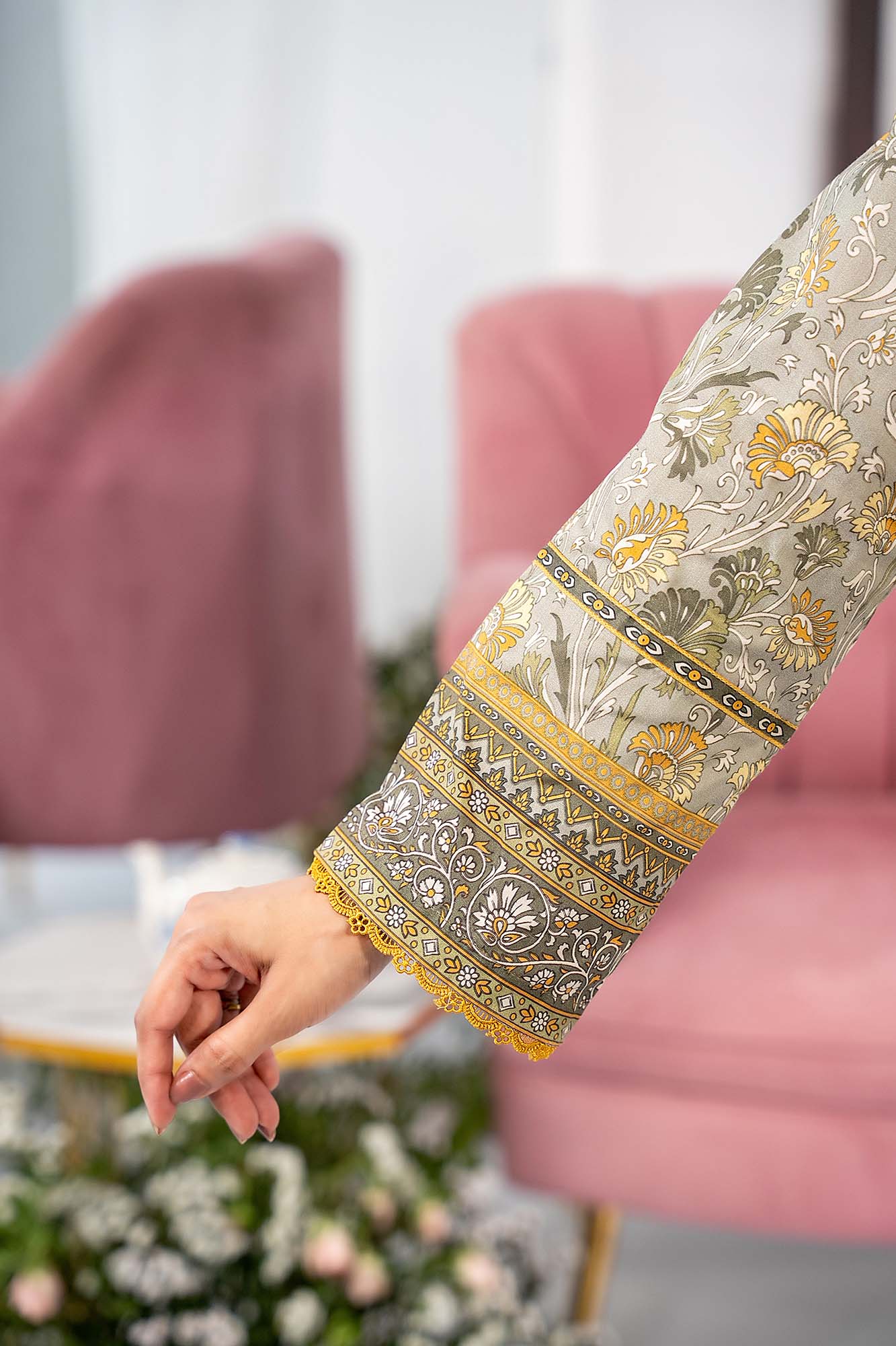 NUSL3345 Printed Lawn Suit - Unstitched 3Pc
