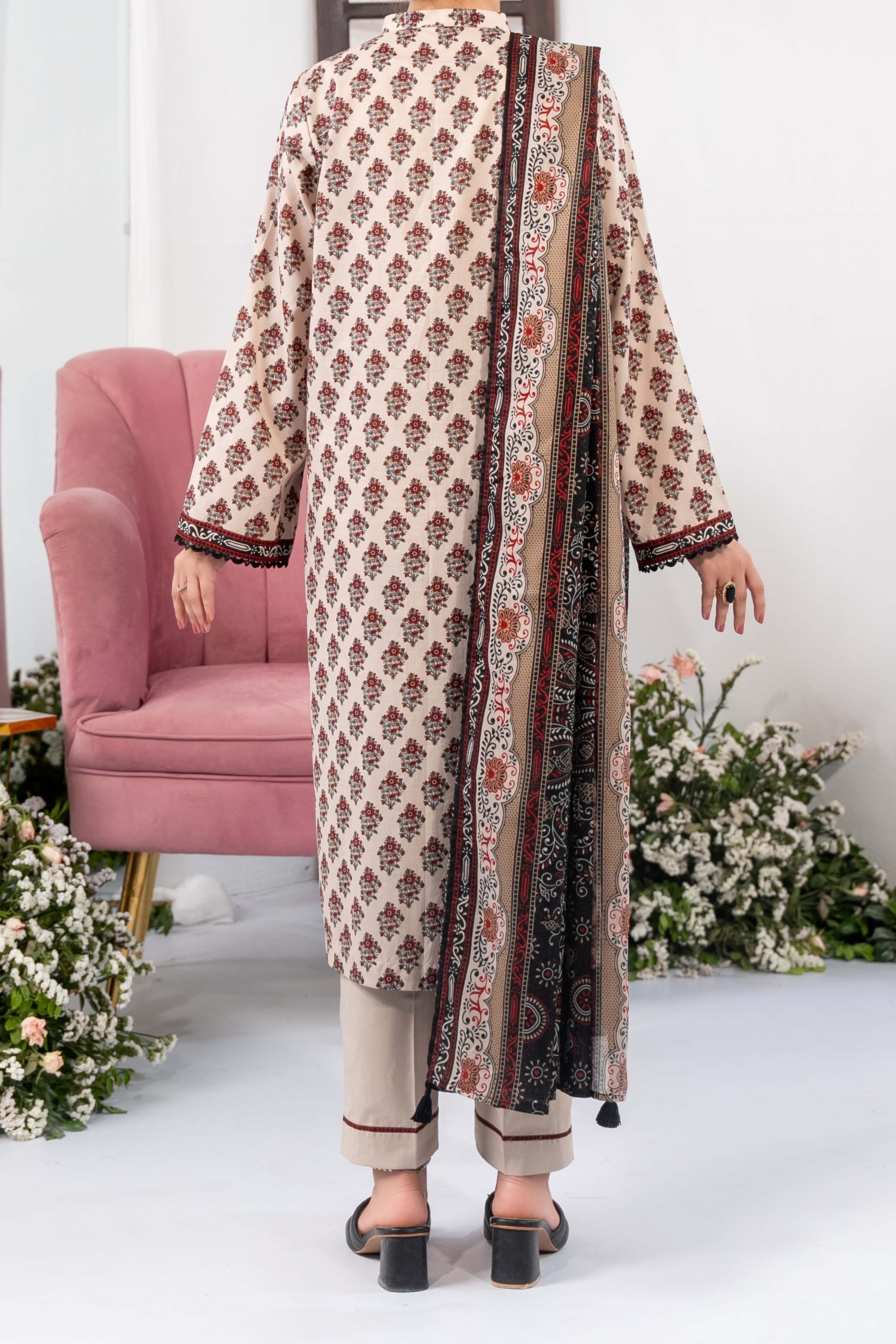 NUSL3303 Printed Lawn Suit - Unstitched 3Pc