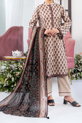 NUSL3303 Printed Lawn Suit - Unstitched 3Pc