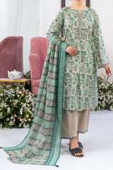 NUSL3334 Printed Lawn Suit - Unstitched 3Pc