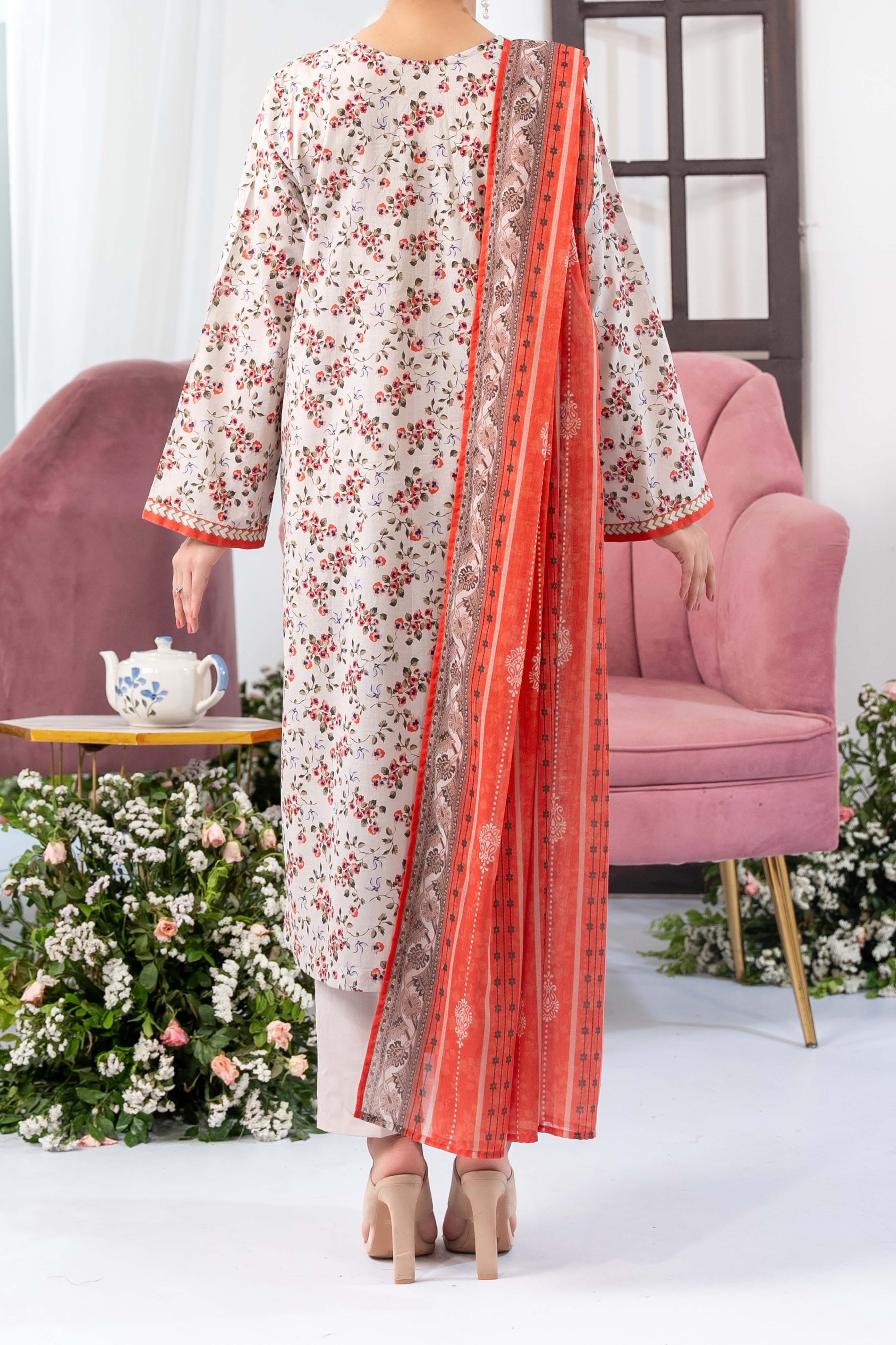 NUSL3324 Printed Lawn Suit - Unstitched 3Pc