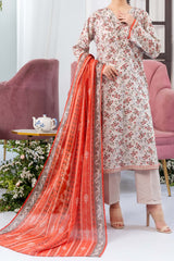 NUSL3324 Printed Lawn Suit - Unstitched 3Pc