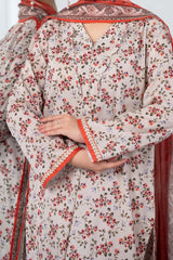 NUSL3324 Printed Lawn Suit - Unstitched 3Pc
