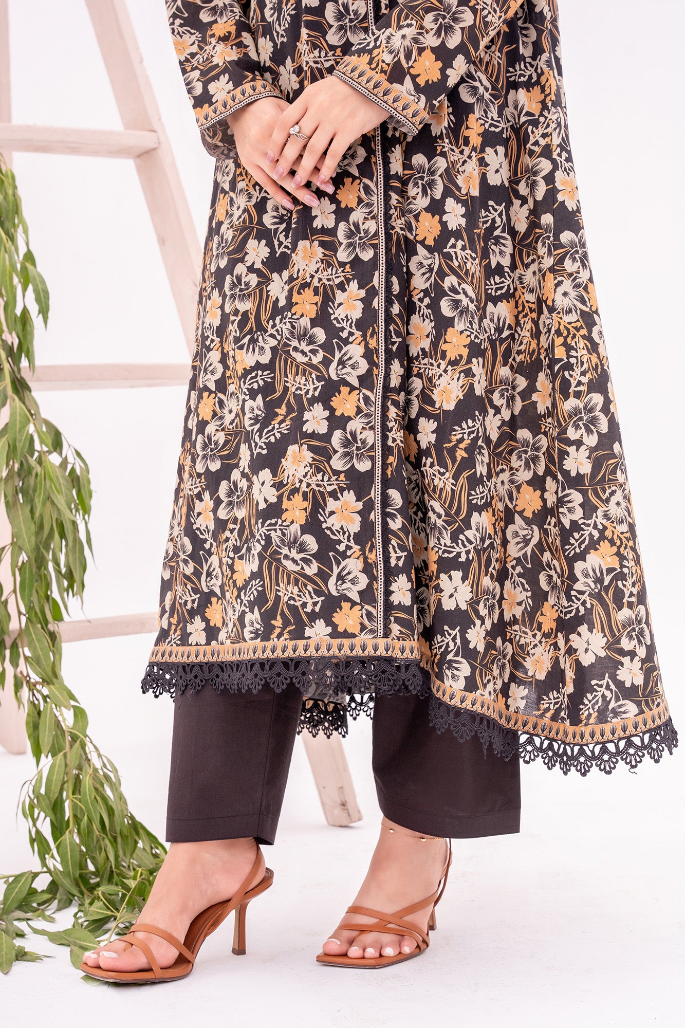 NUSL3351 Printed Cambric Suit - Unstitched 3Pc