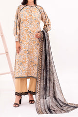 NUSL3352 Printed Cambric Suit - Unstitched 3Pc