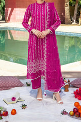 NUSF3275 Schiffli Embroidered Lawn Suit - Unstitched 3Pc