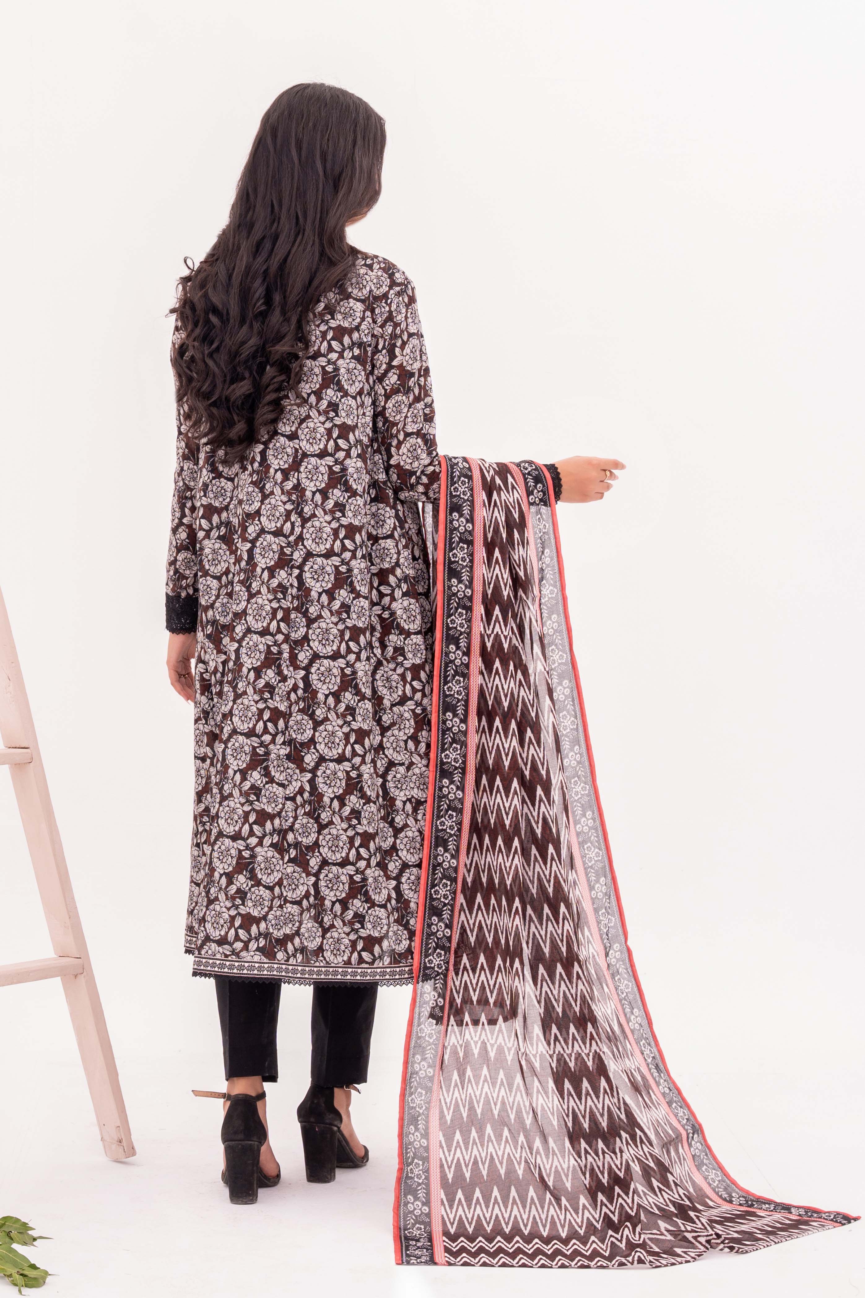 NUSL3356 Printed Cambric Suit - Unstitched 3Pc