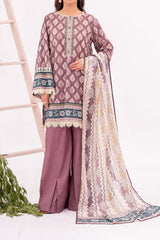 NUSL3355 Printed Cambric Suit - Unstitched 3Pc