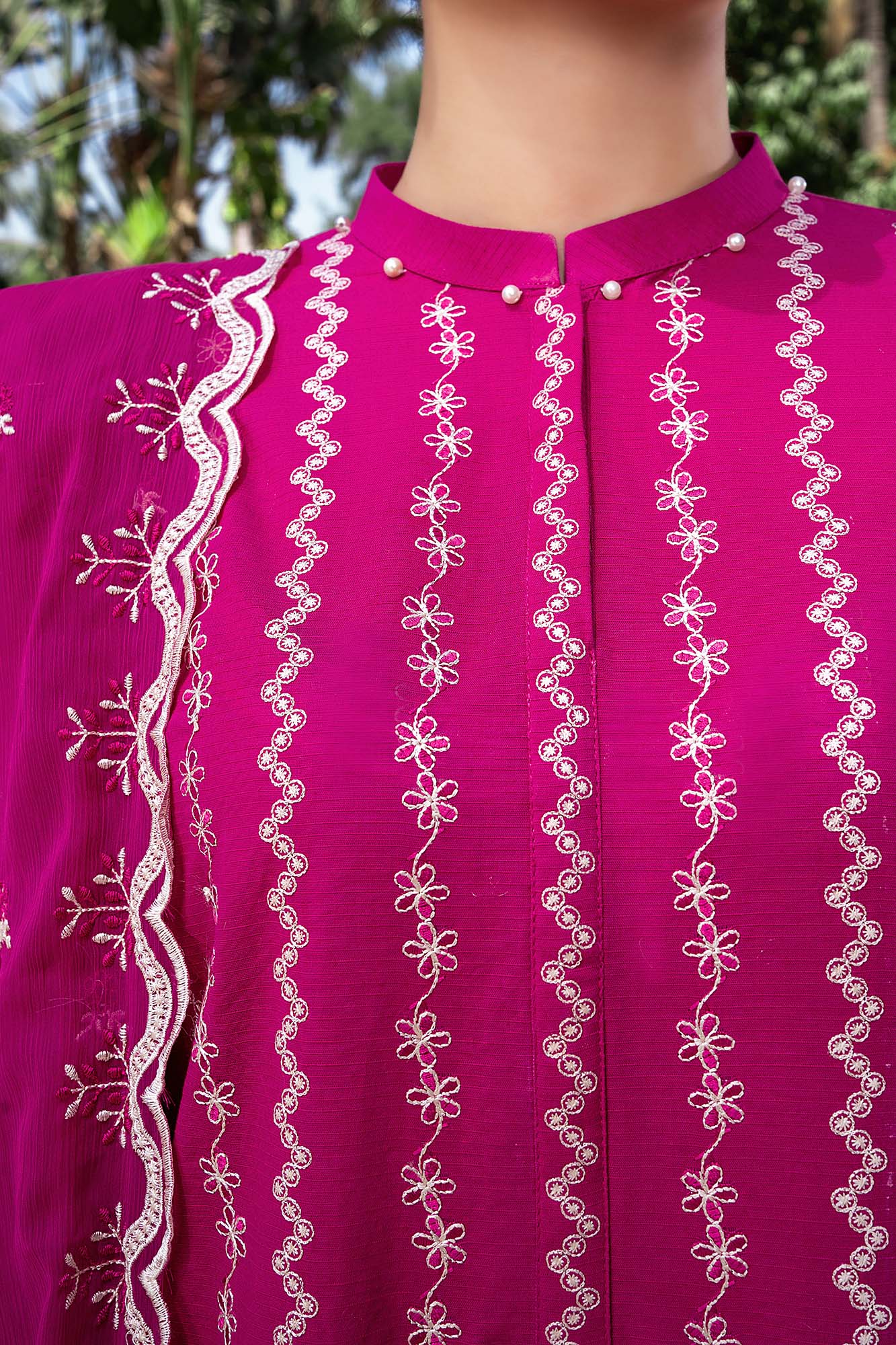 NUSF3275 Schiffli Embroidered Lawn Suit - Unstitched 3Pc