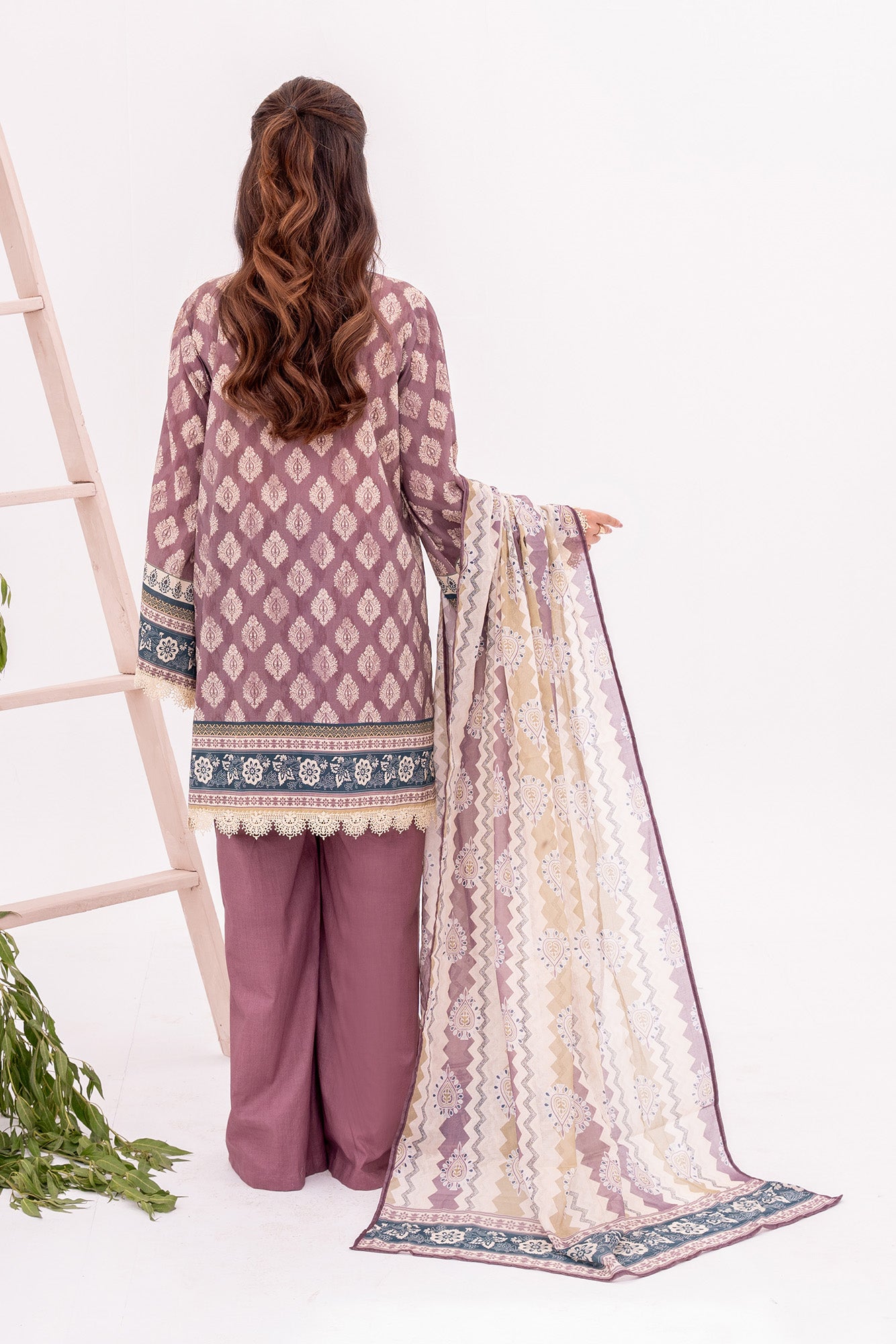 NUSL3355 Printed Cambric Suit - Unstitched 3Pc