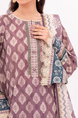 NUSL3355 Printed Cambric Suit - Unstitched 3Pc