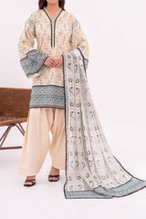 NUSL3353 Printed Cambric Suit - Unstitched 3Pc